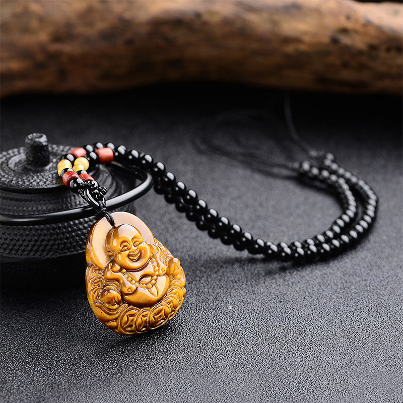 Collar de bendición de Buda sonriente con ojo de tigre y Buddha Stones - image 4