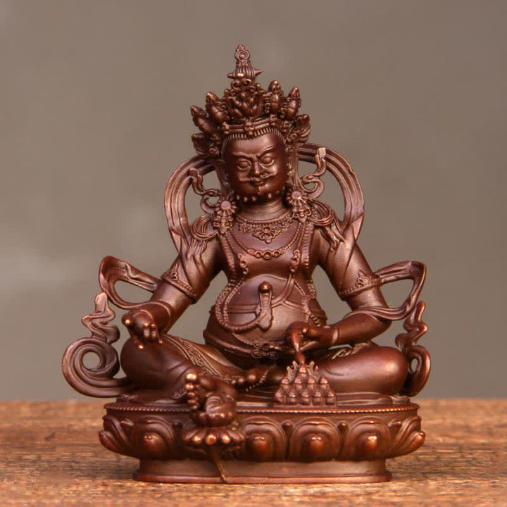 Estatuilla amarilla de Jambhala Bodhisattva, estatua de cobre de compasión, decoración para el hogar y la Oficina - 6 cm x 3 cm x 7 cm - image 6