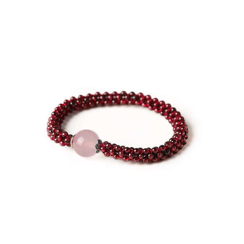 Pulsera de protección de cuentas de amazonita, ágata roja, cristal rosa, granate Natural , Buddha Stones