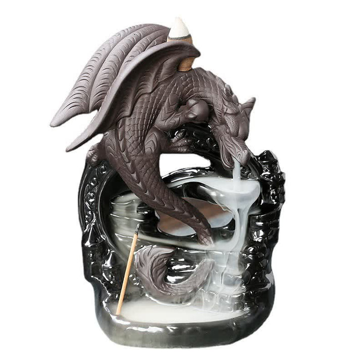 Buddha Stones, pterosaurio nórdico, dragón, reflujo de cerámica, fuente de humo, protección, quemador de incienso curativo, decoración