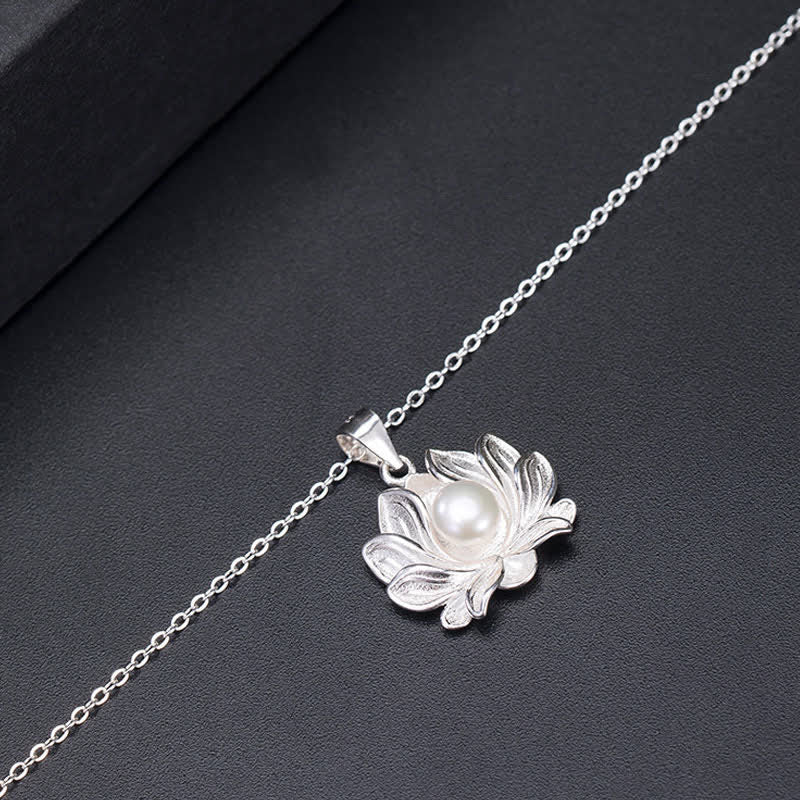 Colgante de collar de riqueza con perlas de flor de loto de plata de ley 925 con Buddha Stones - image 8
