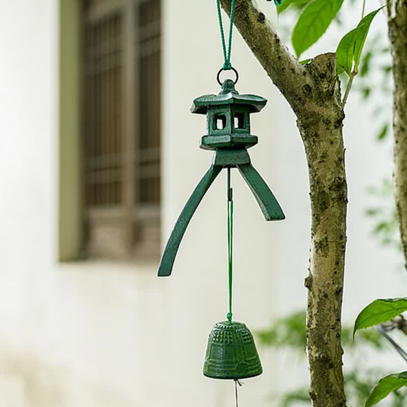 Campana colgante de pared auspiciosa, campana de la suerte, decoración del hogar hecha a mano