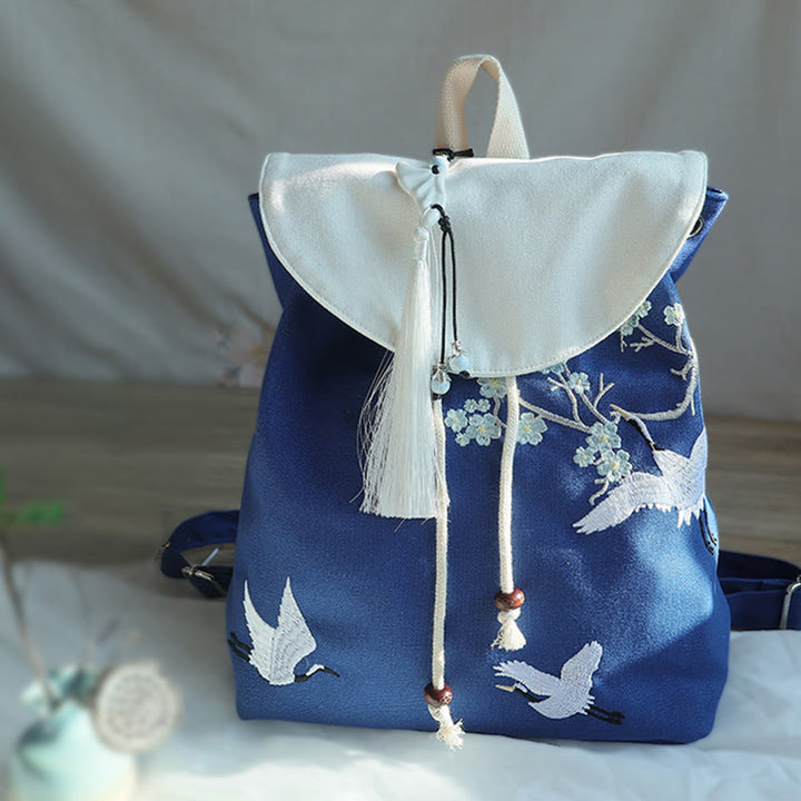 Mochila de lona de gran capacidad bordada hecha a mano con Buddha Stones - image 22