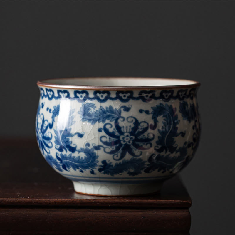 Taza de té de cerámica con Buddha Stones, paisaje de montaña, pabellón de orquídeas de loto, taza de té de Kung Fu