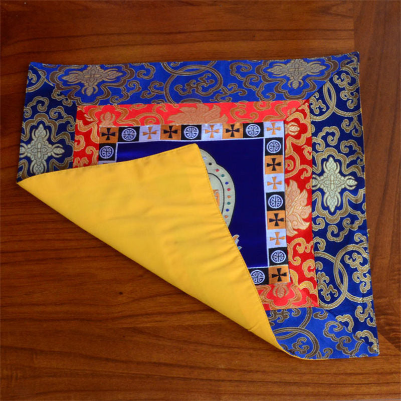 Oración Altar Mat Meditación Fuerza Nudo Sin Fin Vajra Man-Bcu Kalachakra Símbolos Auspiciosos