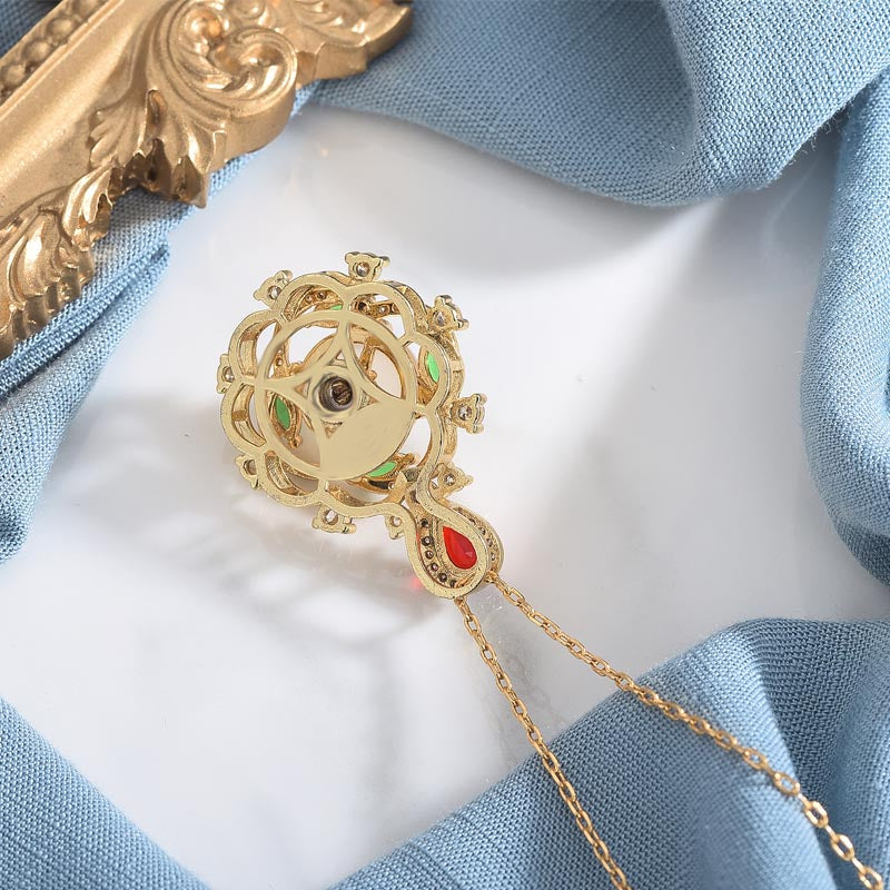 Collar de la Suerte con Cristal Rojo y Jade Cian de Buddha Stones