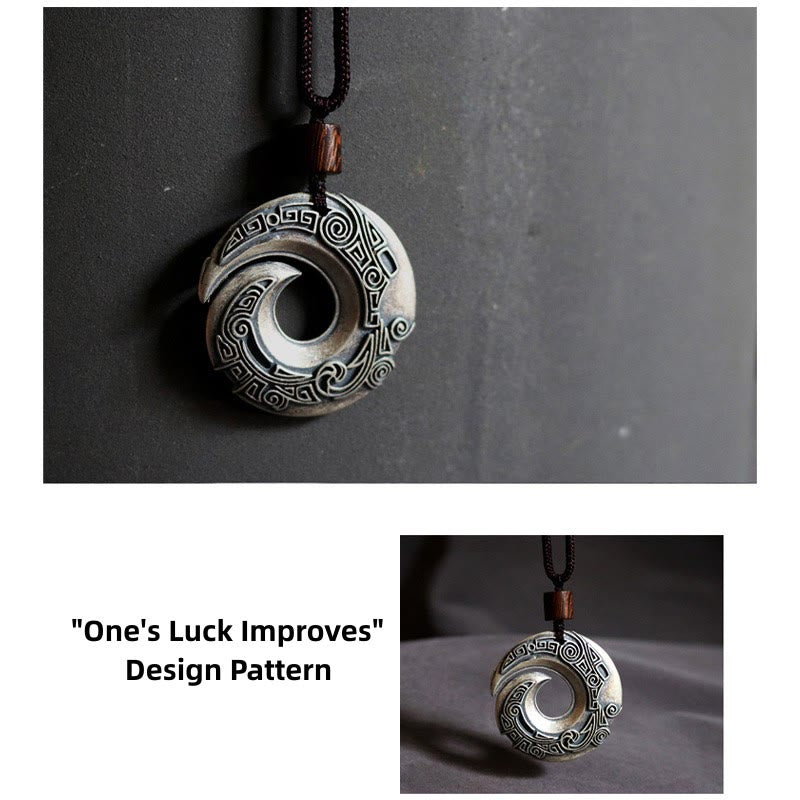 Buddha Stones la suerte mejora el diseño patrón cobre suerte collar colgante