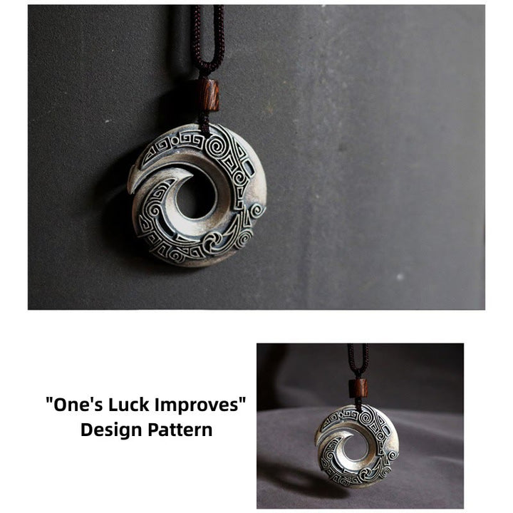 Buddha Stones la suerte mejora el diseño patrón cobre suerte collar colgante