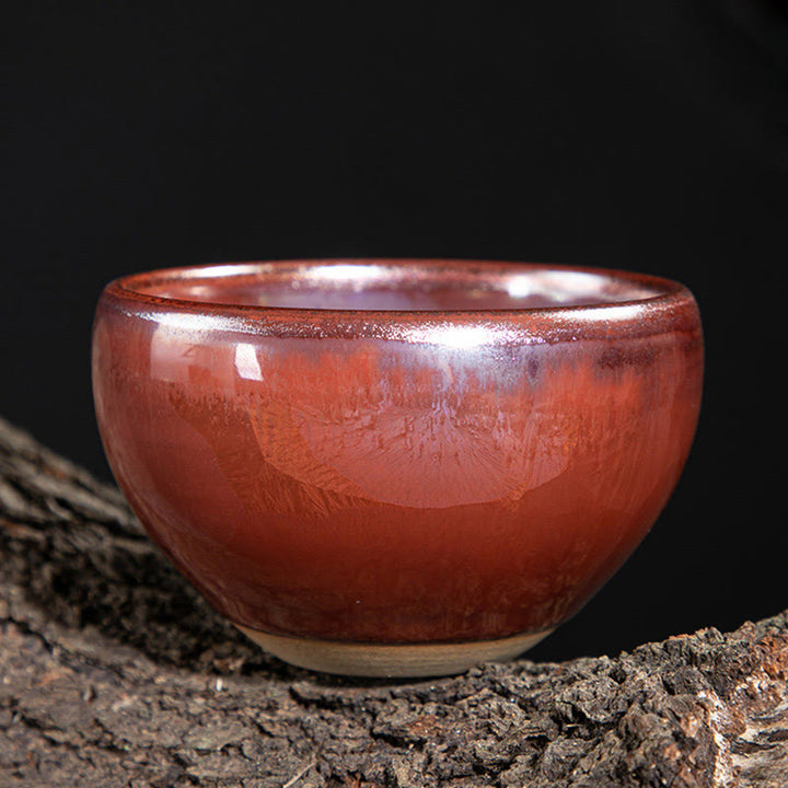 Taza de té de cerámica con diseño de loto Jianzhan chino hecho a mano con Buddha Stones , taza de té de Kung Fu