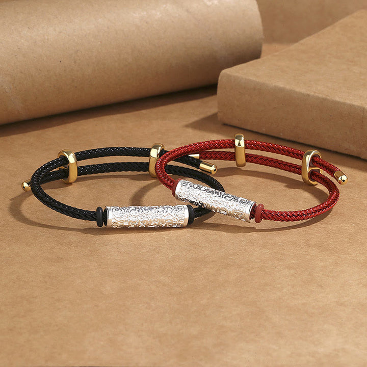 Pulsera trenzada de fuerza de protección de cuerda Tai Sui hecha a mano con Buddha Stones Tíbet