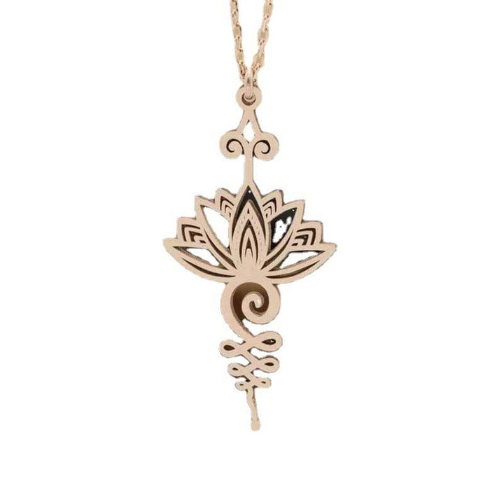 Colgante de collar de riqueza de suerte de loto con Buddha Stones