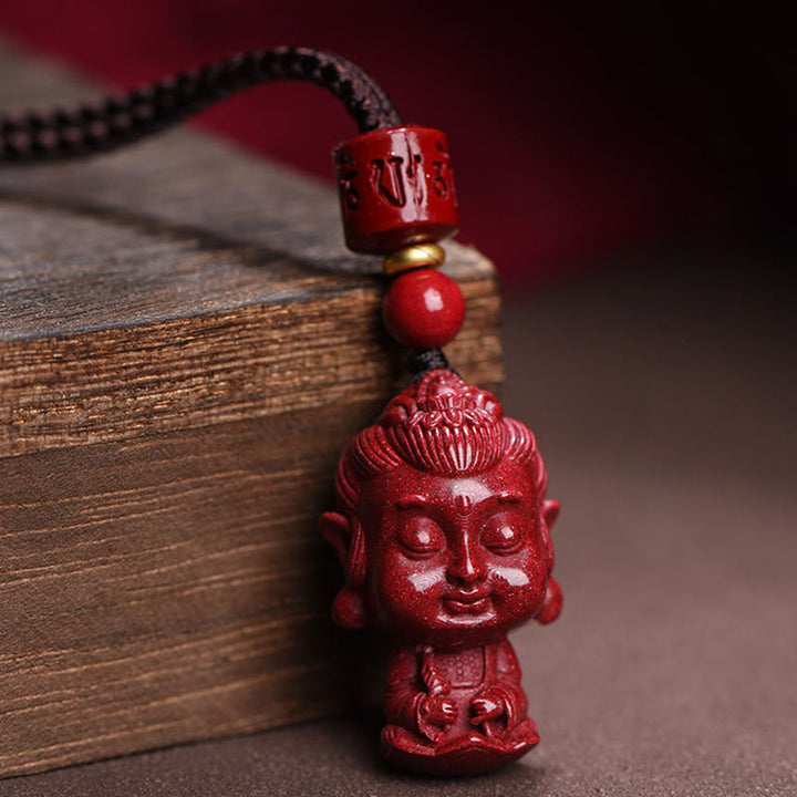 Buddha Stones zodiaco chino Buda Natal amuleto de cinabrio Natural mantener alejado los espíritus malignos COLLAR COLGANTE