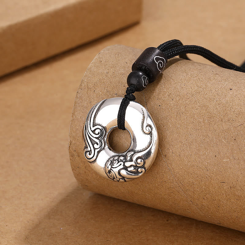 Colgante de collar de riqueza de cobre con hebilla de paz PiXiu de Buddha Stones - image 2