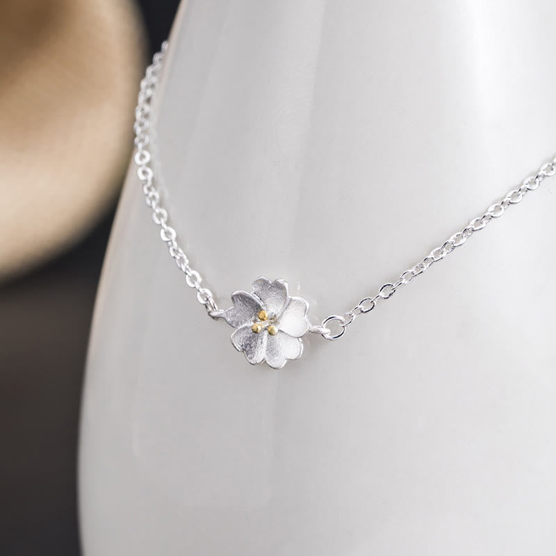 Pulsera de cadena con bendición de flor de cerezo de plata de ley 925 con Buddha Stones - image 5