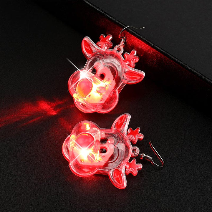 Pendientes luminosos de alce de árbol de Papá Noel de Navidad LED