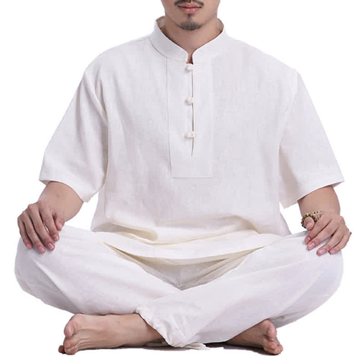 Conjunto de ropa de lino y algodón para hombre, meditación Zen espiritual, Buddha Stones, práctica de oración - image 17