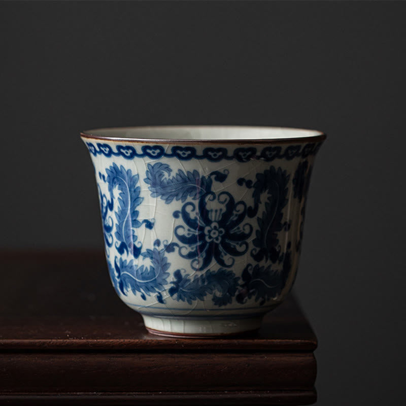 Taza de té de cerámica con Buddha Stones, paisaje de montaña, pabellón de orquídeas de loto, taza de té de Kung Fu