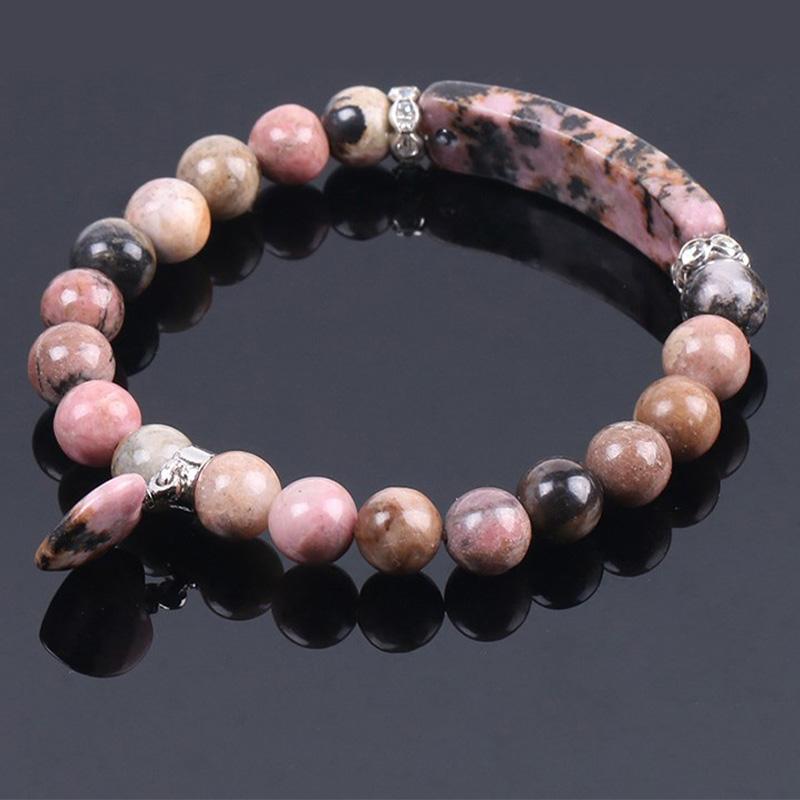 Pulsera de cuentas curativas de corazón de amor de cuarzo natural con Buddha Stones