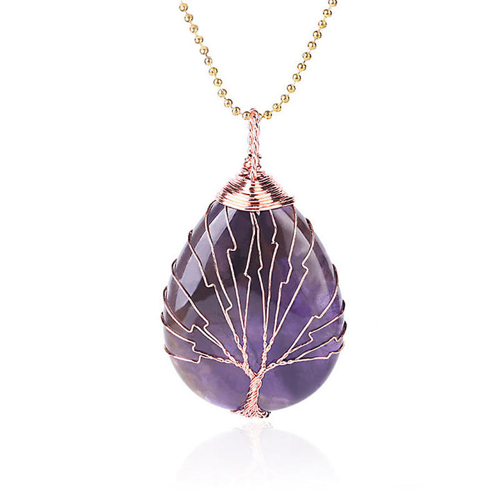 Collar con colgante de energía curativa, árbol de la vida, cristal de cuarzo Natural, Buddha Stones - image 3