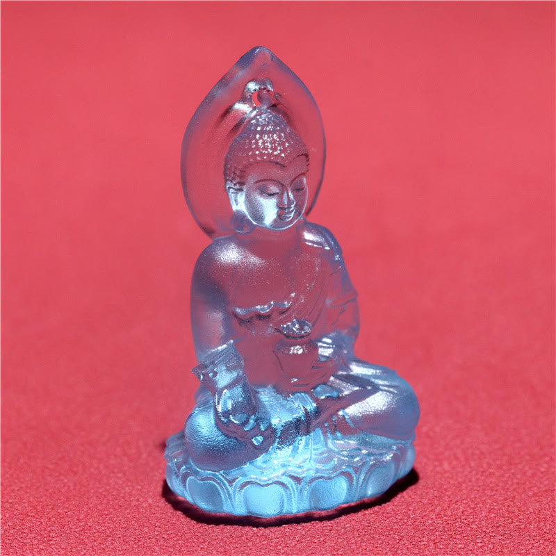 Buddha Stones azul Tathagata Buda medicina Buda Liuli cristal serenidad amuleto collar colgante - image 8