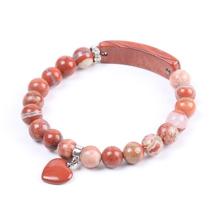 Pulsera de cuentas curativas de corazón de amor de cuarzo natural con Buddha Stones