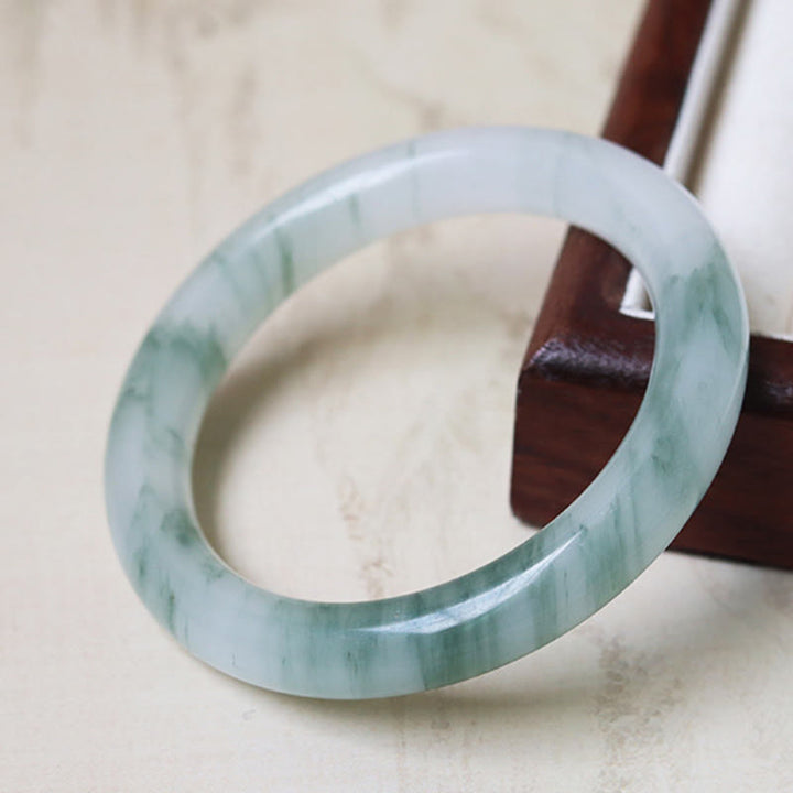 Brazalete de prosperidad de la suerte de jade natural con Buddha Stones