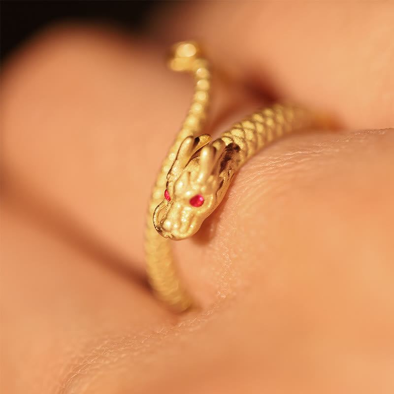 Anillo ajustable de plata de ley 925 con Buddha Stones , diseño vintage del Año del Dragón, protección de la suerte - image 6