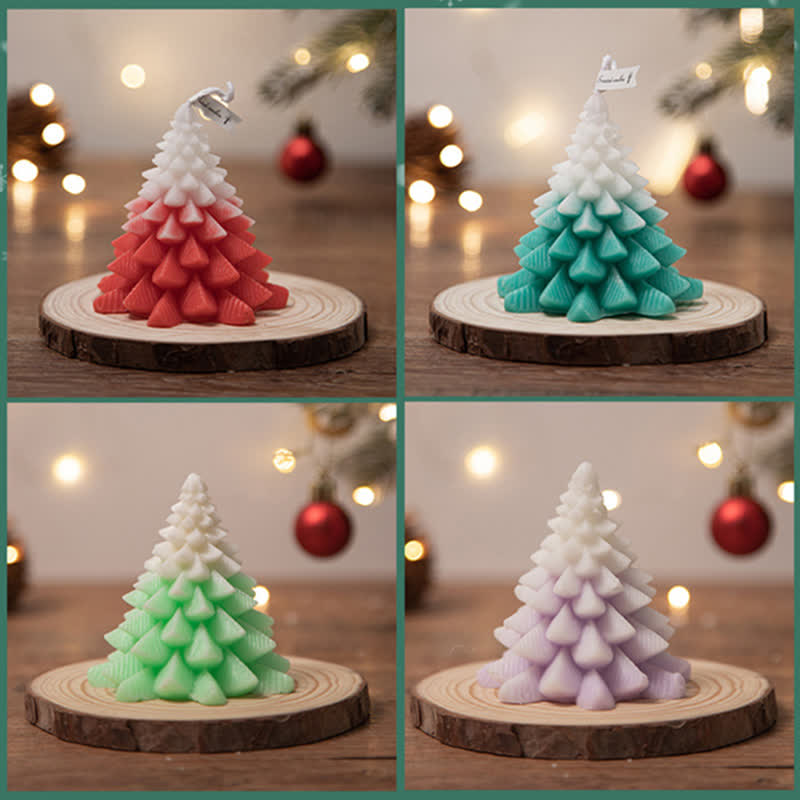 Regalo de vela de cera de soja perfumado árbol de Navidad para amigos de la familia