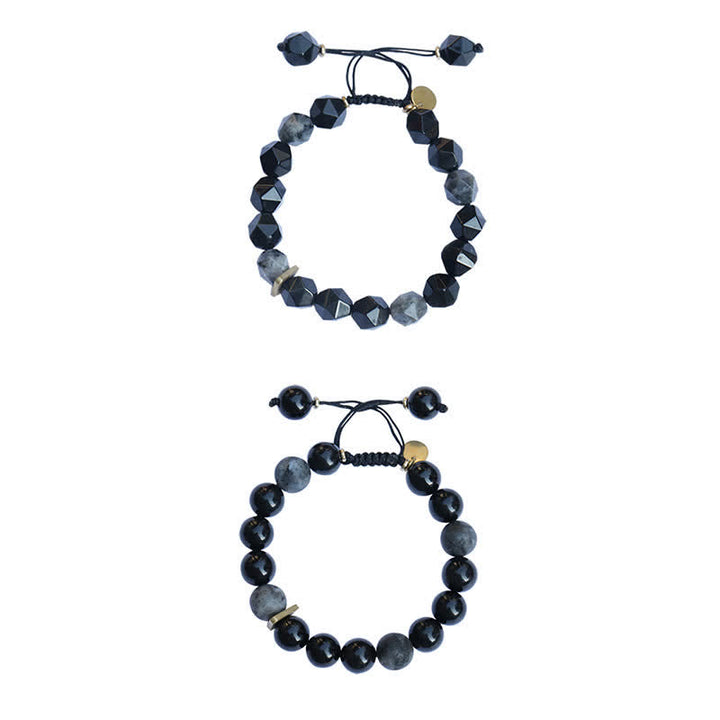 Pulsera de purificación de piedra con brillo negro de obsidiana negra