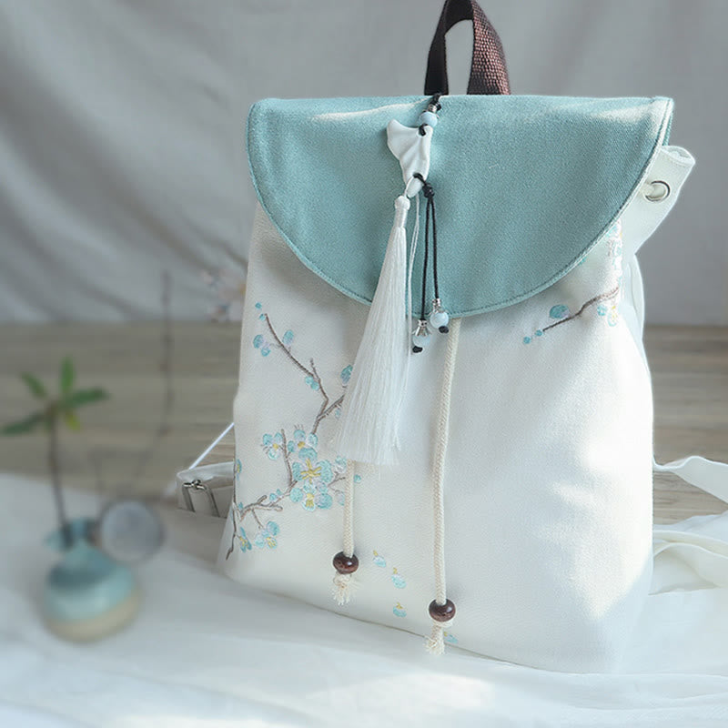 Mochila de lona de gran capacidad bordada hecha a mano con Buddha Stones - image 19