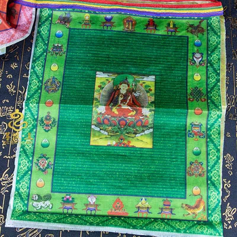 Bandera tibetana de oración al aire libre, 5 colores, caballo de viento, Buda, Tara, escrituras curativas, auspiciosas