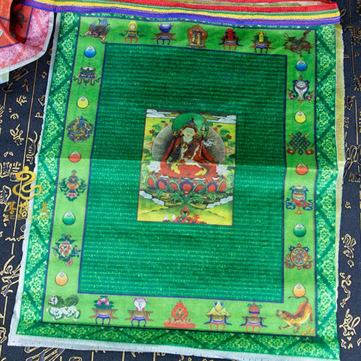 Bandera tibetana de oración al aire libre, 5 colores, caballo de viento, Buda, Tara, escrituras curativas, auspiciosas