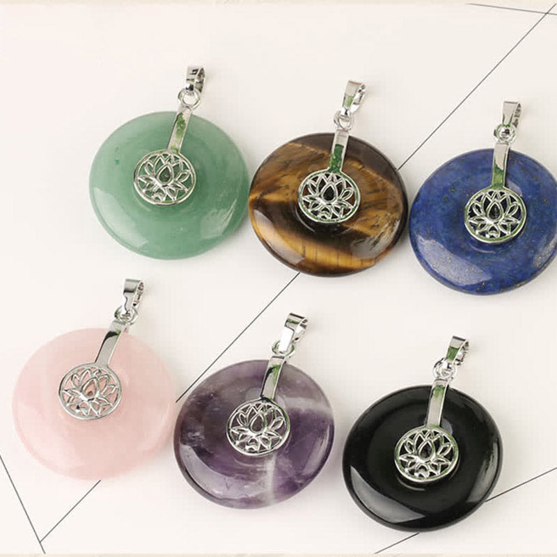 Buddha Stones, varios cristales, amatista, cristal rosa, colgante de collar curativo de loto - image 4