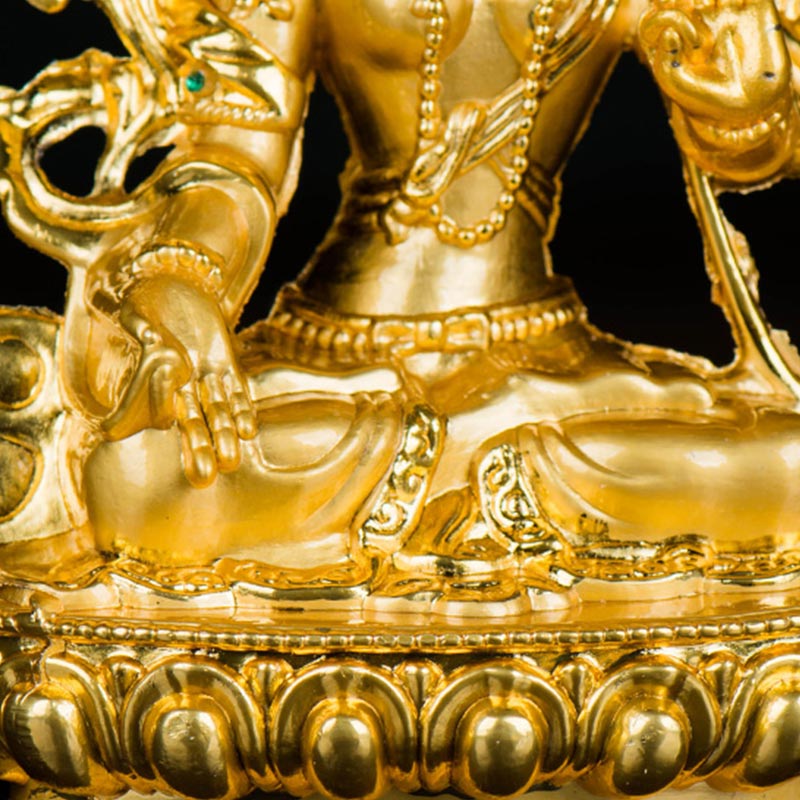Decoración de estatua chapada en oro con protección de esperanza de Tara Blanca Bodhisattva - image 13