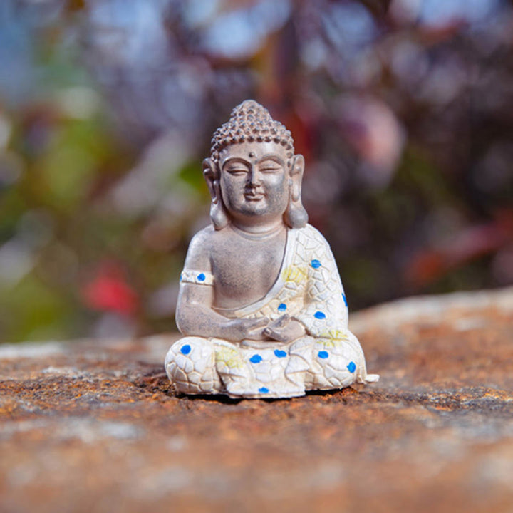 Estatua de resina de serenidad de Buda Zen meditando, decoración del hogar - image 9