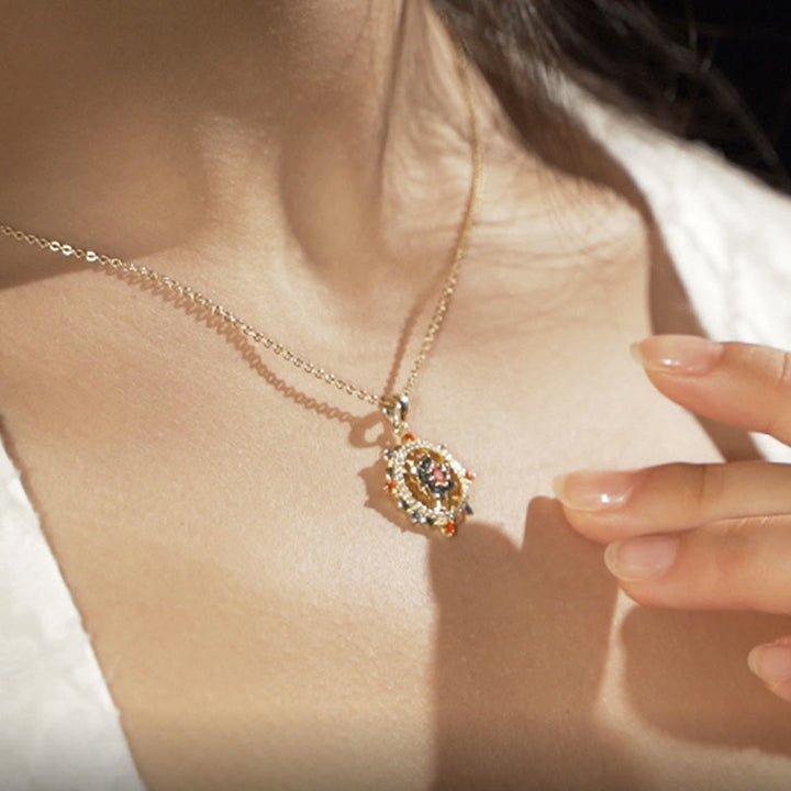 Colgante de collar de nuevo comienzo con Buddha Stones, flor de loto plateada de Ley 925, circonita colorida - image 3