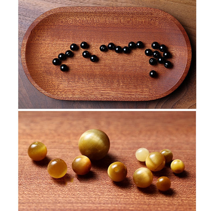 Buddha Stones tibetanas 108 cuentas de Mala ónix negro cuentas de ojo de tigre pulsera de protección Bagua de nueve palacios
