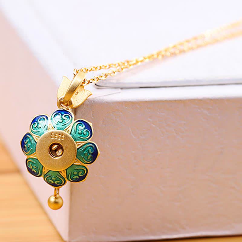 Colgante de plata de ley 925 con rueda de oración de loto del Tíbet y ágata roja - image 5