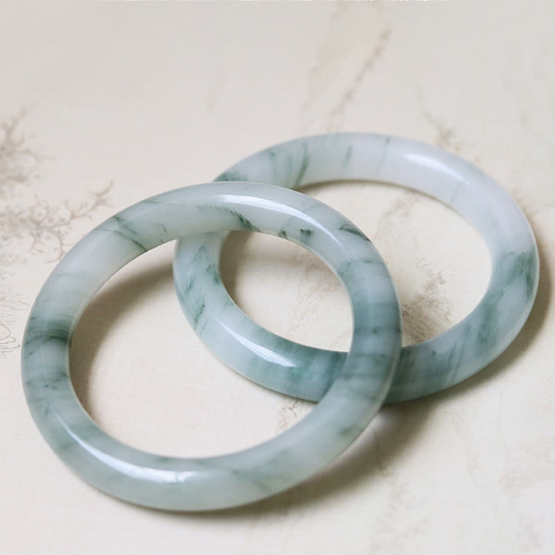 Brazalete de prosperidad de la suerte de jade natural con Buddha Stones