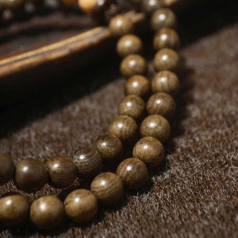 Pulsera Mala con dije de protección de sándalo tibetano