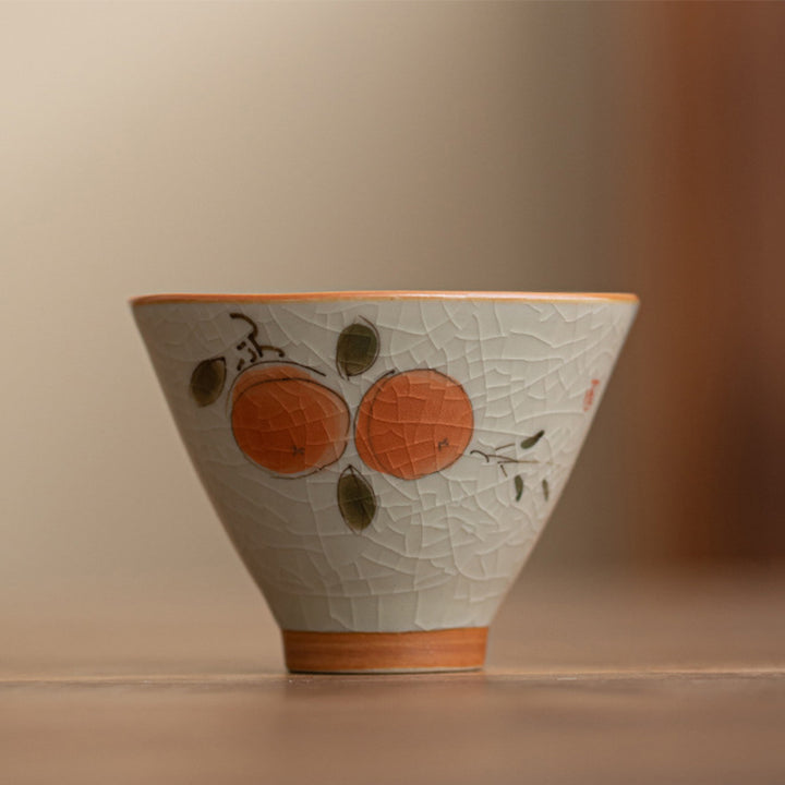 Taza de té de cerámica con Buddha Stones, bote de caqui, pez Koi, loto, taza de té de Kung Fu, 50ml