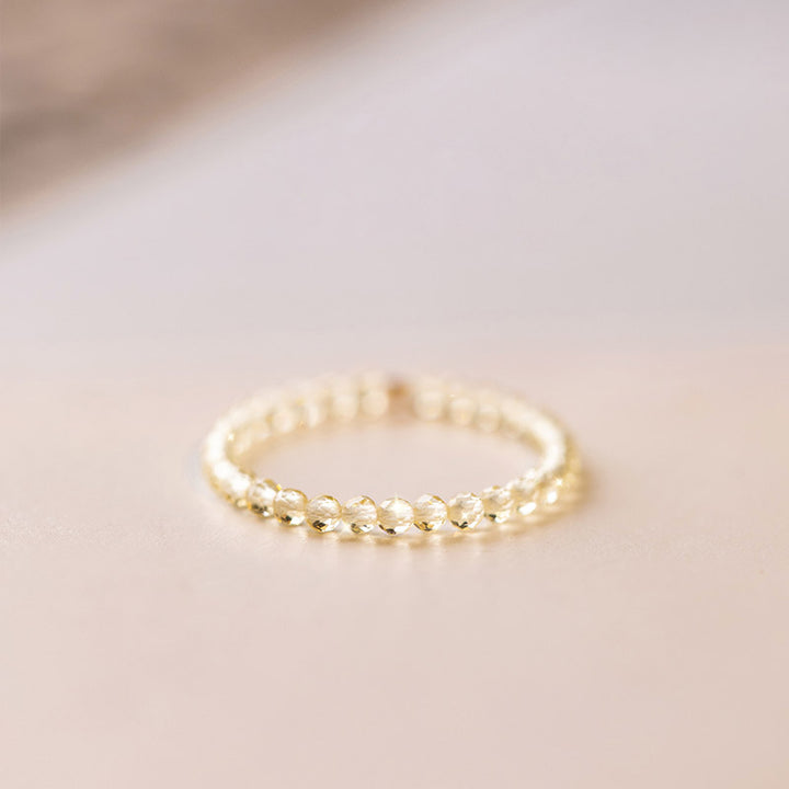 Anillo de prosperidad y felicidad con citrino natural de Buddha Stones