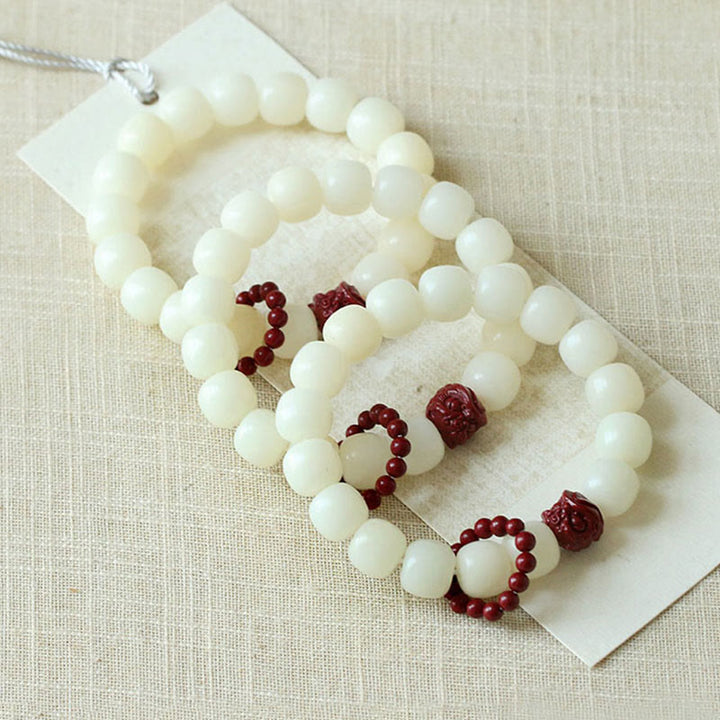 Buddha Stones Semilla Bodhi Natural Cinabrio Bailando León Encanto Sabiduría Armonía Muñeca Mala
