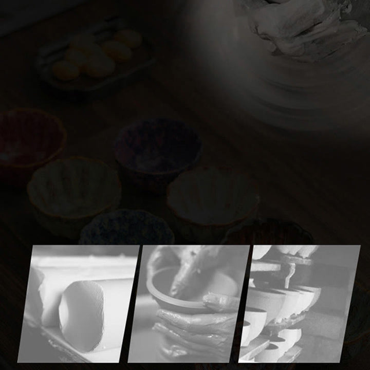 Buddha Stones, 6 uds., patrón de pétalos de flor de ciruelo, horno chino Jianzhan, cambio de taza de té de cerámica, tazón de té de Kung Fu con caja de regalo