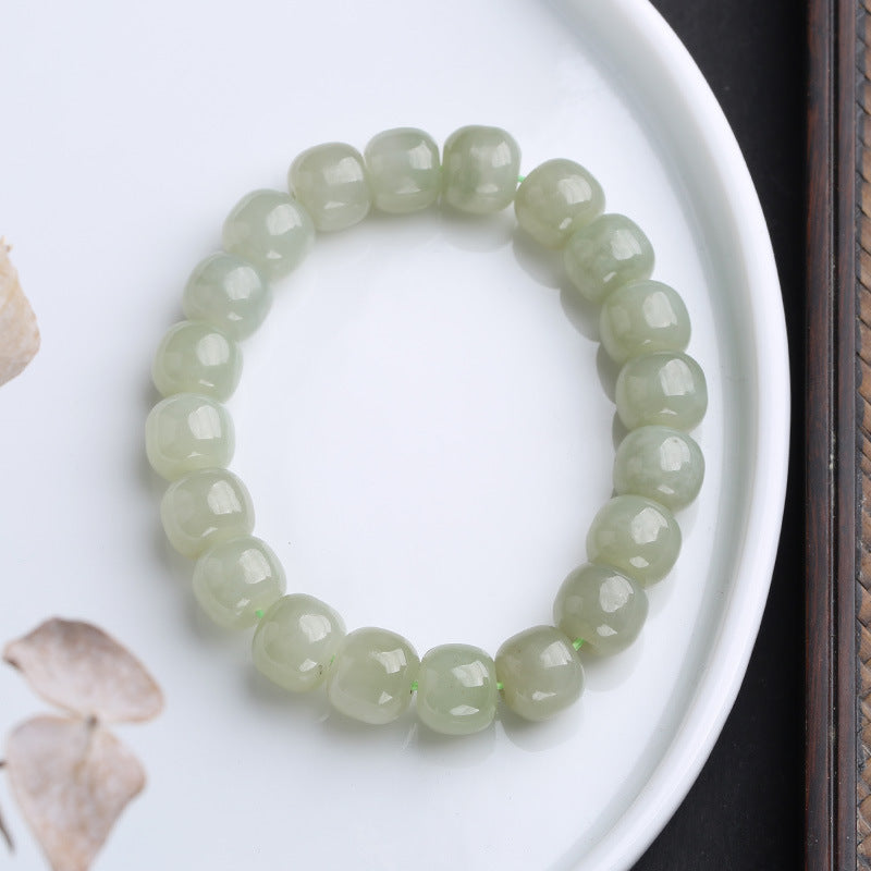 Pulsera de bendición de la suerte de jade degradado con Buddha Stones