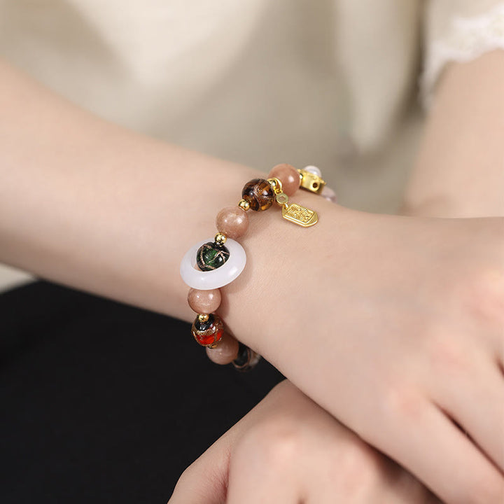 Buddha Stones, incienso tibetano, ceniza de cristal Liuli, piedra Tridacna, piedra solar, Om Mani Padme Hum, pulsera con dije de rueda de oración
