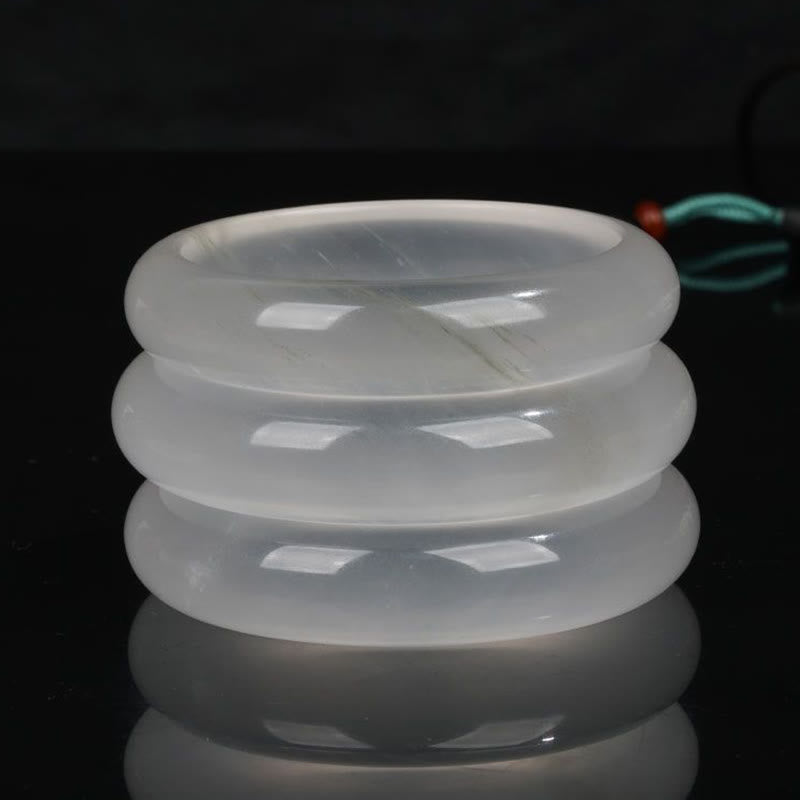 Pulsera de la suerte de la riqueza del jade de seda dorada translúcida natural de las Buddha Stones - image 11