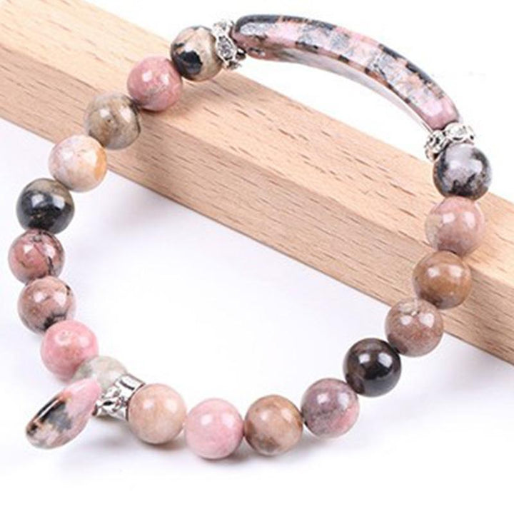 Pulsera de cuentas curativas de corazón de amor de cuarzo natural con Buddha Stones