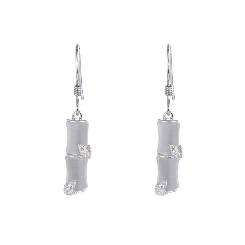 Pendientes colgantes de la suerte de bambú de ágata roja, ojo de gato, crisoberilo, Jade hetiano de plata de ley 925 - Plata - Ojo de Gato (Paz♥Apoyo) - image 12