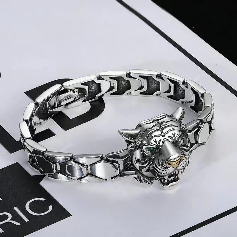 Pulsera curativa con diseño de cabeza de tigre de Buddha Stones